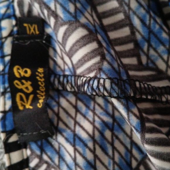 R&B collections red blue black gray shift dress career with pockets Sz 1XL - Picture 5 of 6